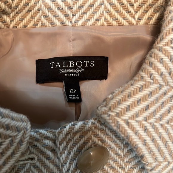 Ivory and tan tweed blazer. 12P - Picture 2 of 3